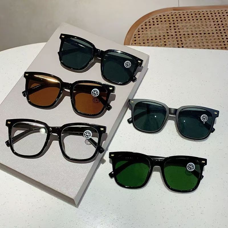 New 2024 Glass Sunglasses Men Trendy Driver Driving Sunglasses Elegant Retro Blackout Glasses