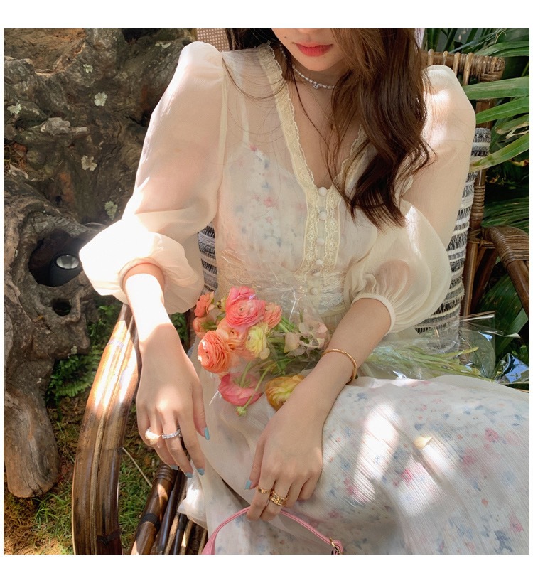 女装2022新款夏季短袖法式吊带碎花连衣裙气质高级设计感小众裙子详情24