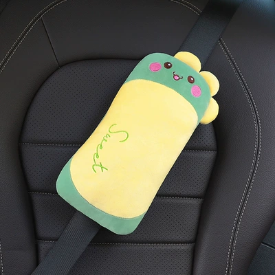 Seat belt shoulder pad Creative Cute Anti-Lime Neck Adjustment - dinosaur-upgraded-small