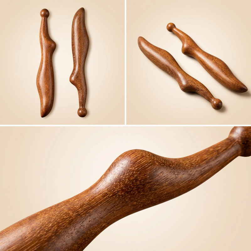 Zi Guang Tan Sandalwood Gua Sha Massage Stick Acupoint Pen for Body Meridian Care preparation