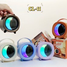 新款CL-11手提无线蓝牙音箱家用桌面迷你小时钟插卡RGB灯便携音响
