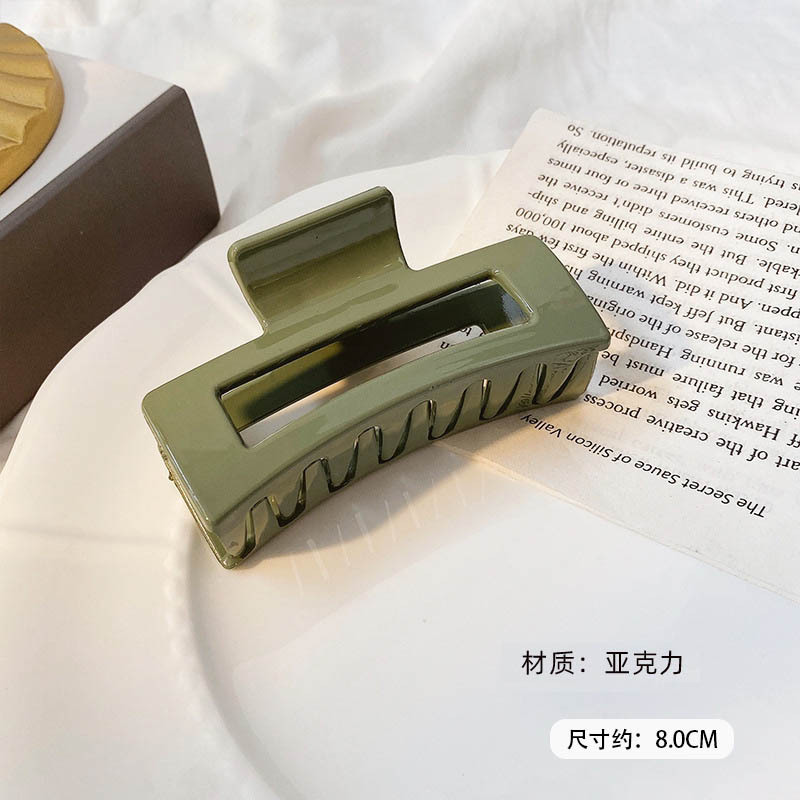 Accesorios para el cabello de pinza de tiburón de acrílico grande de Corea, clip de agarre para el cabello de disco simple, tocado de horquilla de cabeza femenina al por mayor