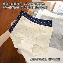 女士大码内裤碎花高腰平角裤纯棉加长档抗菌透气内裤女