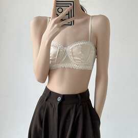 法式蕾丝内衣女无钢圈超薄款半杯裹胸文胸性感薄款少女胸罩夏季