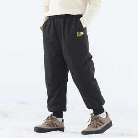 黑金儿童羽绒裤白鸭绒男女童石墨烯保暖裤冬季加厚中洋气童装黑色