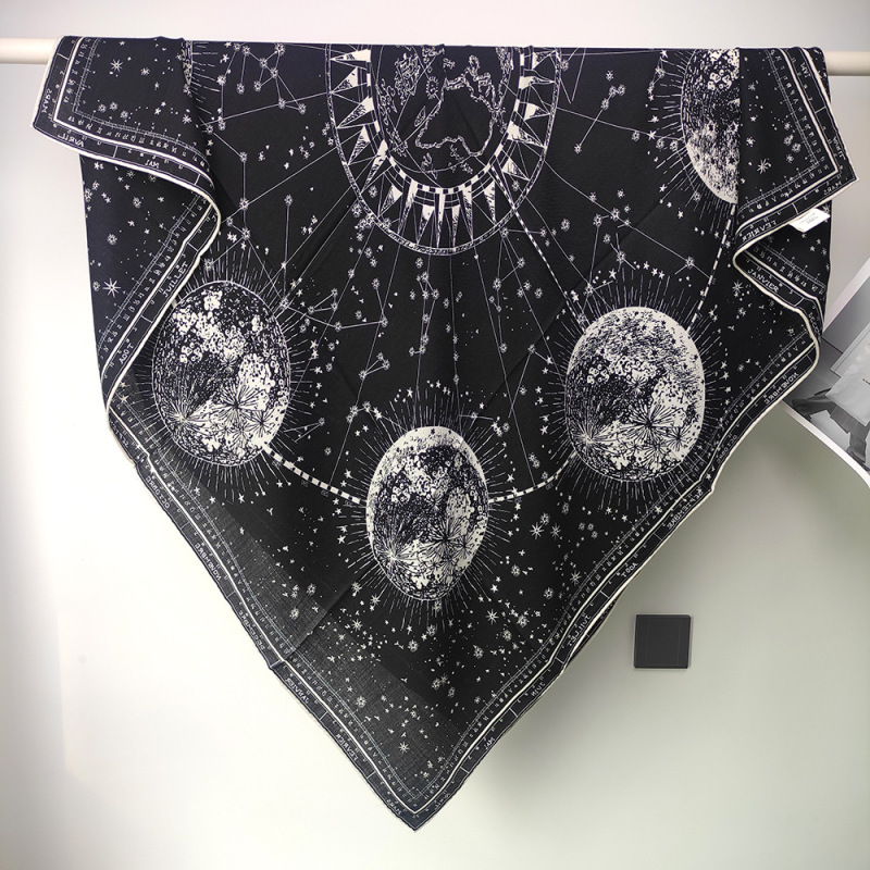 黑白 130丝毛大方巾星辰大海真丝羊毛围巾星座披肩两用欧美风百搭|undefined