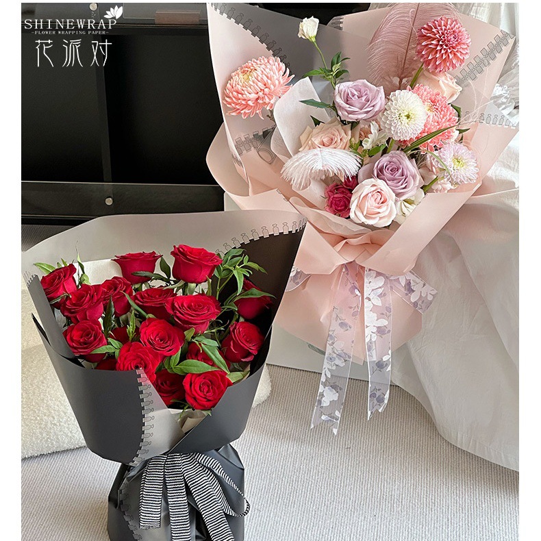 Fábrica de Shunxing al por mayor de papel de embalaje de flores Qixi nuevo ramo de papel de embalaje de flores regalos materiales de embalaje de flores