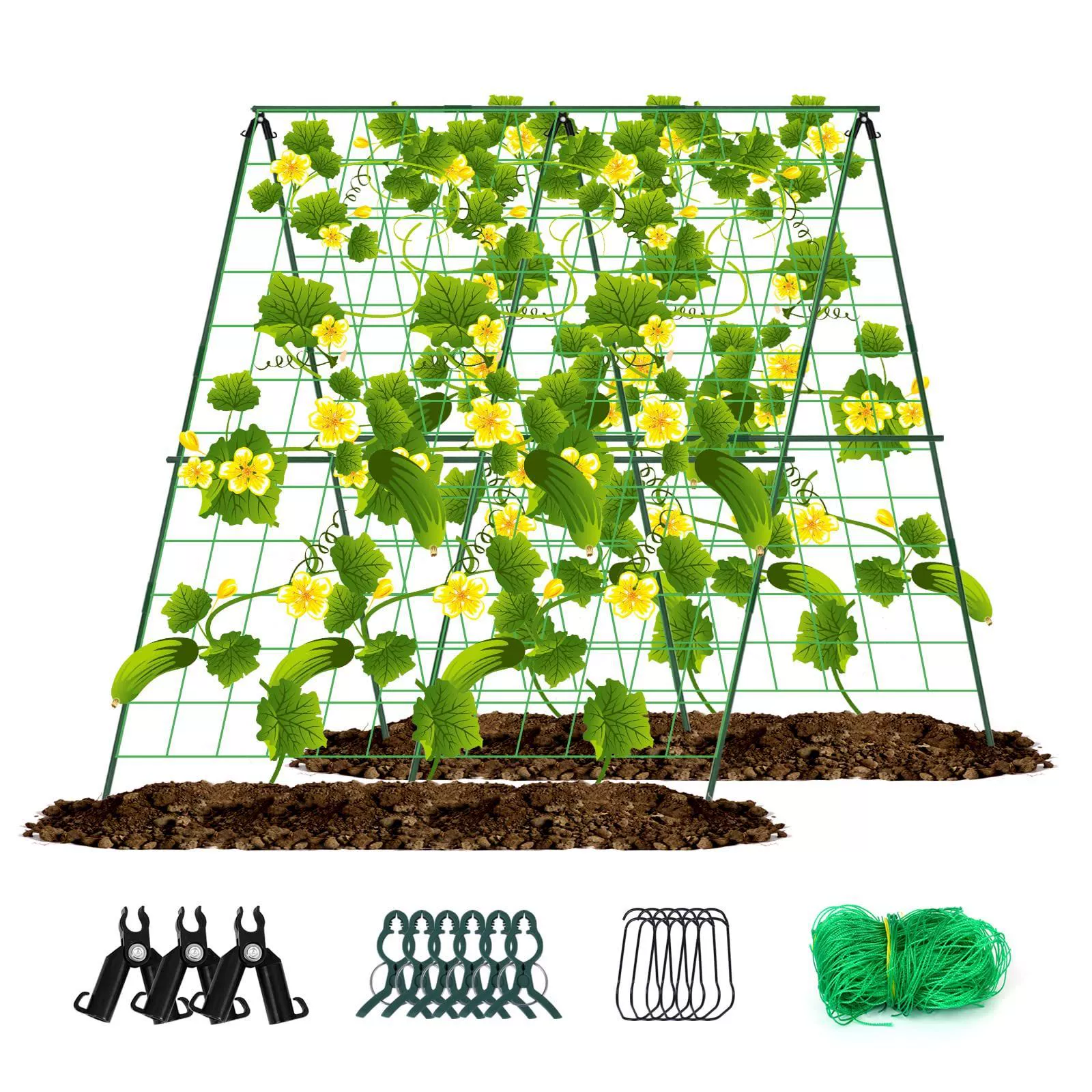 Сборная решетка для огурцов подходит для поддержки роста овощных растений в саду и может использоваться в качестве опоры для вьющихся растений.