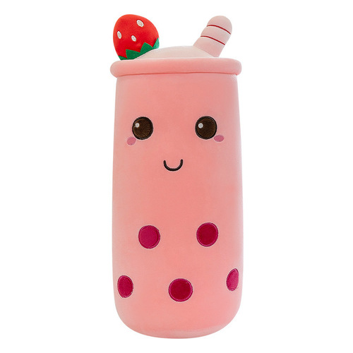 Large cute fruit milk tea cup long pillow plush toy milk tea cup shape plush toy sleeping pillow