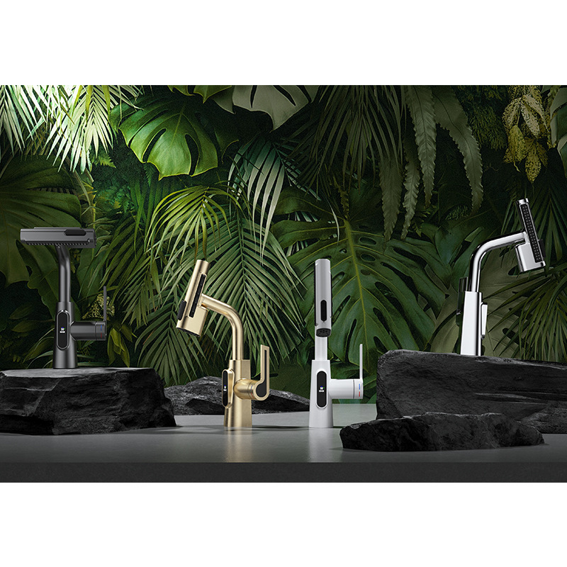 Washbasin wash basin wash basin wash basin faucet hot and cold bathroom cabinet drawable rain waterfall faucet