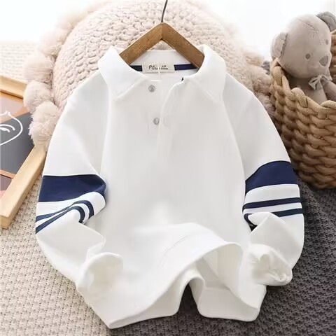 白色 翻领 POLO