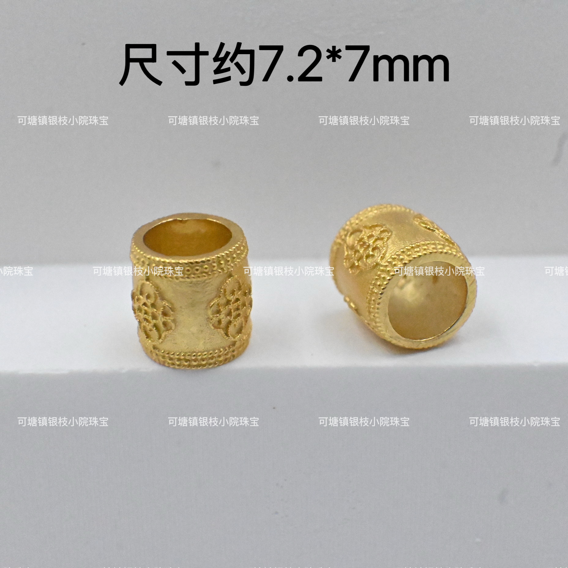 full body s925 silver plating 24K pendant through hole diy beaded beaded bracelet necklace material lucky gourd accessories
