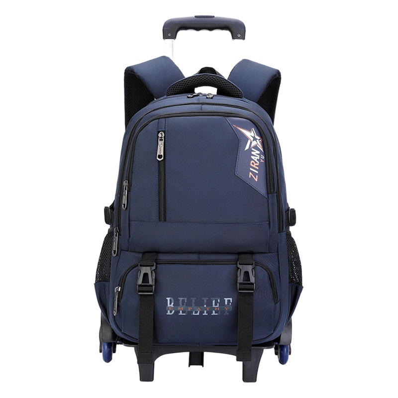 Peces naturales 2023 Verano nueva mochila carretilla desmontable masculino estudiante de secundaria de gran capacidad de una sola pieza de entrega de seis rondas