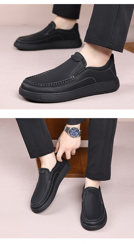 Giày da nam cổ thấp buộc dây phong cách Anh, đế bằng thoáng khí — 7706 bộ giày lười màu kaki, 7706 bộ giày lười màu đen, 7706 kaki, 7706 màu đen chi tiết 18