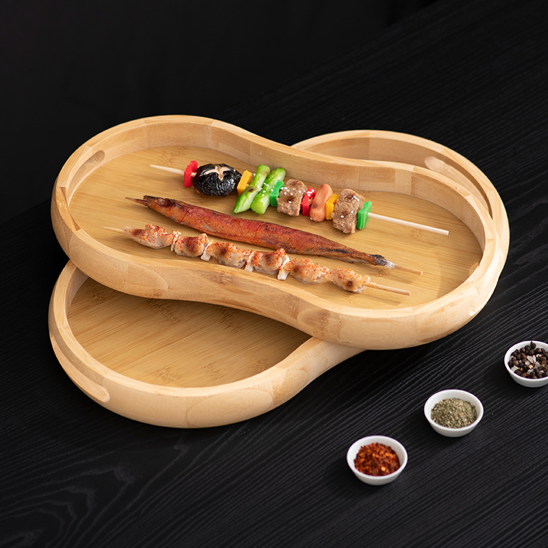 Natural Bamboo Multifunctional Tray for Home Use, Barbecue Serving Tray, Afternoon Tea Fruit Tray, Tea Set, Beverage Storage, Presentation Tray