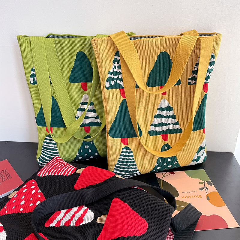 Femmes Moyen Tricoter Sapin De Noël Style Vintage Seau Ouvert Sac À Main display picture 10