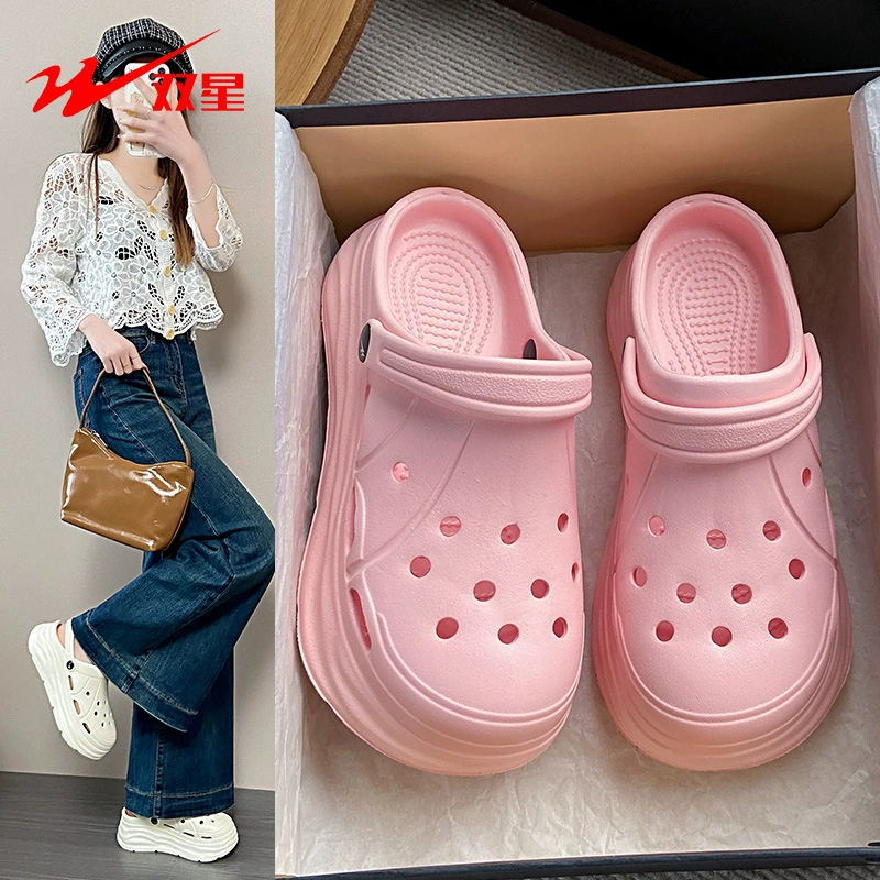 Double Star 1602 женские туфли с эффектом подъёма 2025, новая внешняя обувь на подобие Crocs