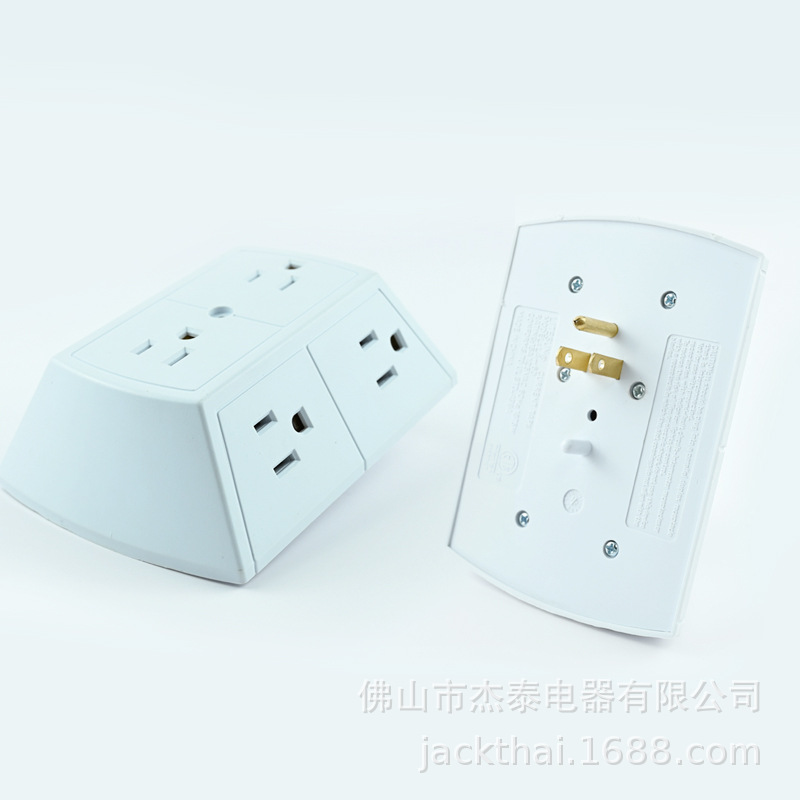 美式一转六电源拓展坞,北美电源插座拓展器,UL认证商超热销电源插