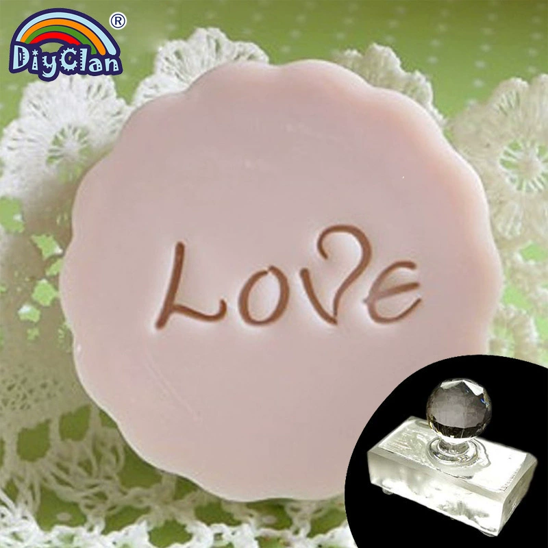 Acrylic handmade soap for St. Valentine's Day, seal, organic handle, oil