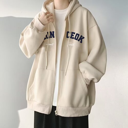 American streetwear brand outerwear men spring and autumn sports hooded open sweater boys top clothing jacket