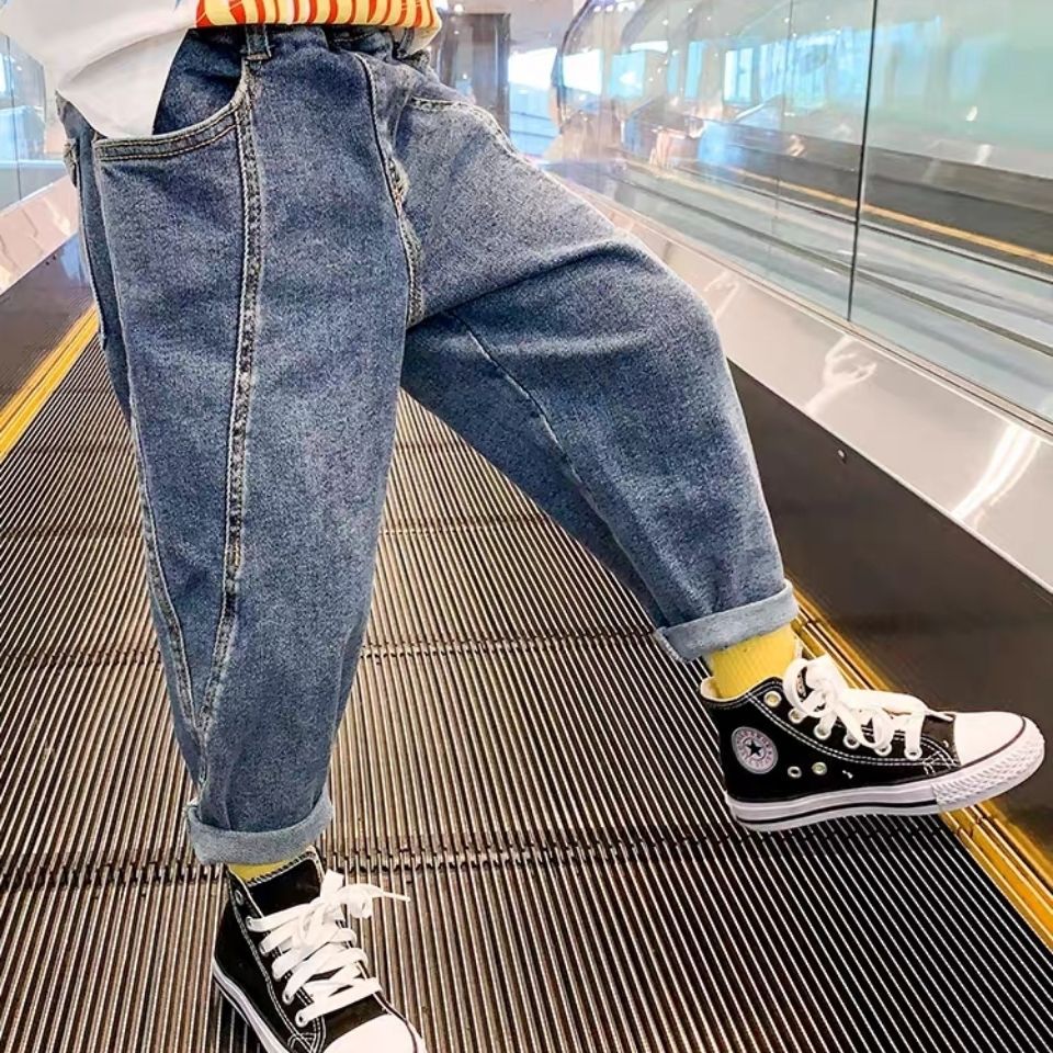 Children's Autumn Pants 2024 New Spring and Autumn Style Boys' Jeans for Big Kids Trendy
