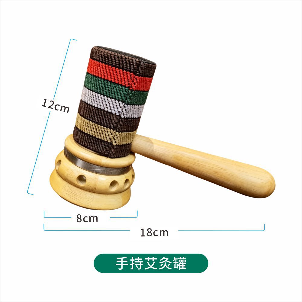 Bian Stone Moxa Jar Handheld Moxibustion Device Bamboo Gua Sha Cup Portable Warm Therapy Tool preparation