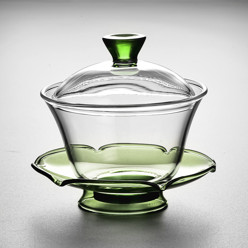 Thickened Glass Cover Bowl Large Tea Bowl Transparent Tea Cup High Borosilicate Kung Fu Tea Set Tea Ceremony Accessories Three-talent Bowl Thickened Glass Cover Bowl Large Tea Bowl Transparent Tea Cup High Borosilicate Kung Fu Tea Set Tea Ceremony Accessories Three-talent Bowl