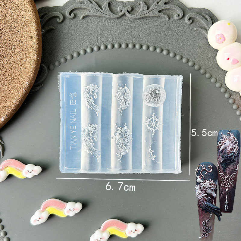 Molde de manicura amor arco en relieve flor ornamentos molde abrasivo alta permeabilidad estereoscópica DIY decoración molde de silicona