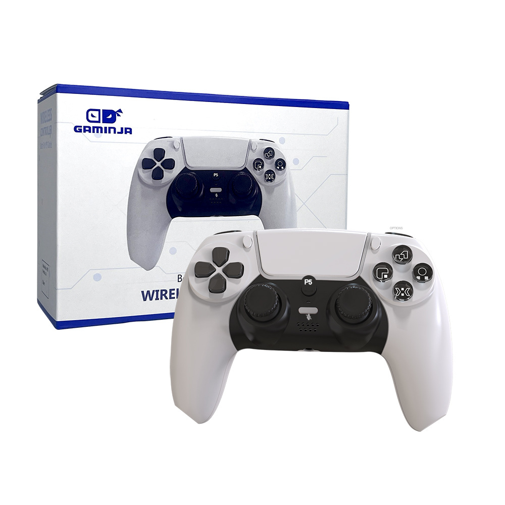 Control Remoto para PS5 con Bluetooth y Barra de Luz, Control para Juegos de PS5 con Giroscopio de Seis Ejes y Vibración Dual, Control Inalámbrico para PS5