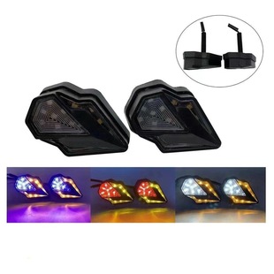 Modified Motorcycle Led Side Lights with Dual-Color Flowing Mode Led Indicator Turn Signals