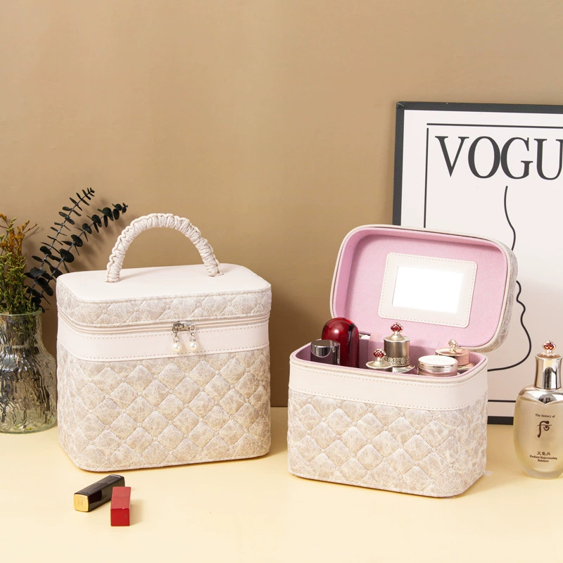 Handheld capacious cosmetic bag for traveling, storage box, gift box