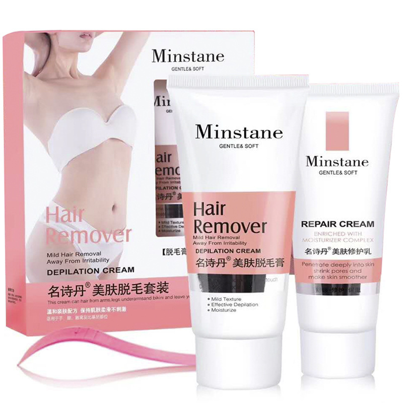 Mingshidan Beauty Hair Removal Cream Mousse Set Gentle Skin Repair Removes Armpit Hair and Leg Hair
