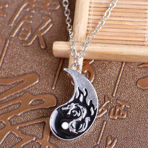 Shuanglong Dragon Totem Brothers, a pair of necklaces, personalized gift, retro Tai Chi necklace, couple pendant, splicing necklace