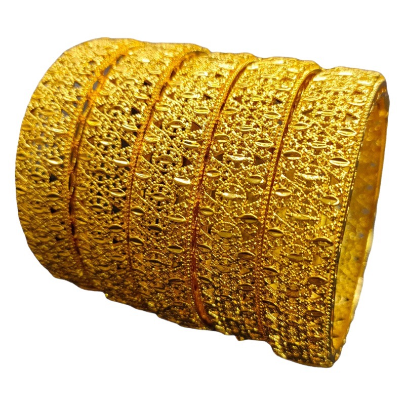 Cruz-Frontera 24K pulsera bañada en oro de la boda de Dubai India Nigeria de las mujeres de la joyería de la pulsera de oro de la boda de Dubai India Nigeria de las mujeres