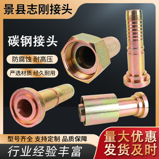 Carbon Steel Joint 45 # Hose Crimping Joint High Pressure Oil Pipe Nut Joint Crimping Hydraulic Hose Joint