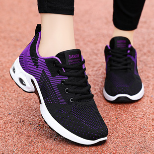 Shoes for Women 2025 Summer New Cross-Border Temu Dropshipping Large Size Casual Breathable Lace-Up Air-Cushion Running Sneakers