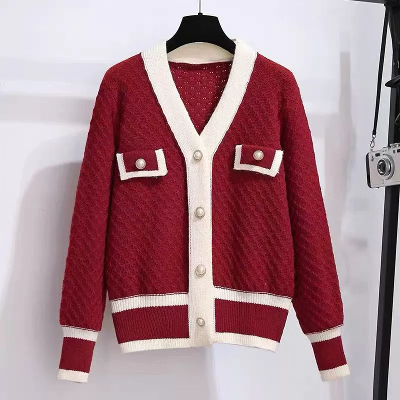 Старинный вязаный осенний свитер, куртка, короткая кардиган, стиль Chanel