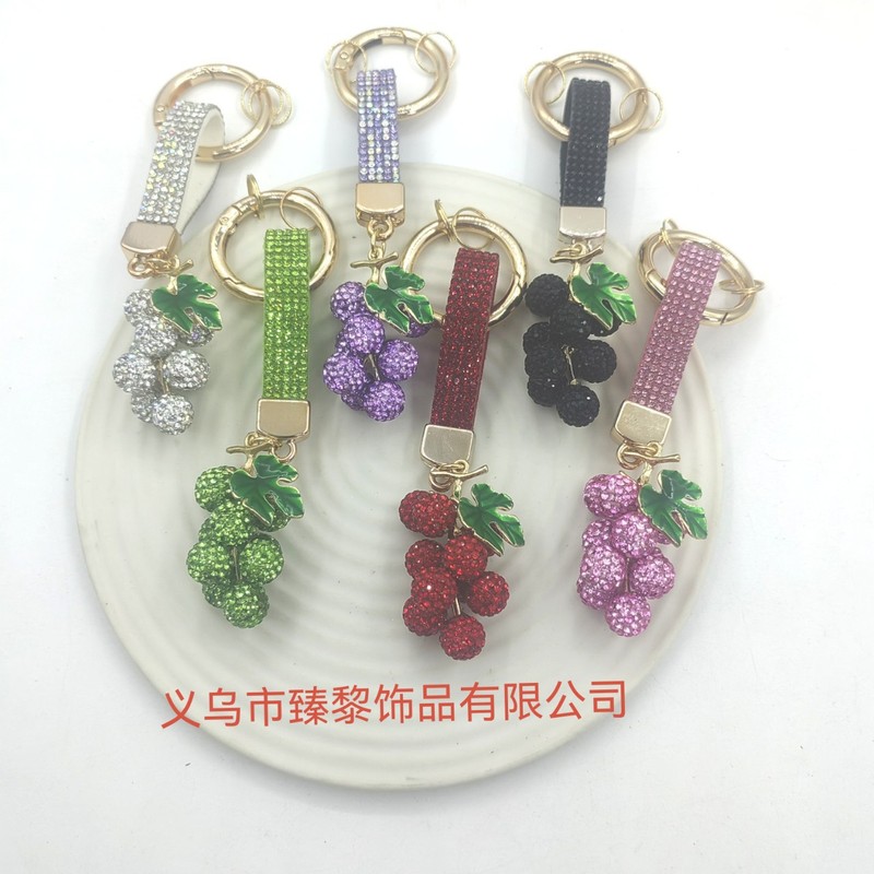 新款多色可选镶钻英文字母钥匙扣包包饰品小挂件汽车内饰配件材料|undefined
