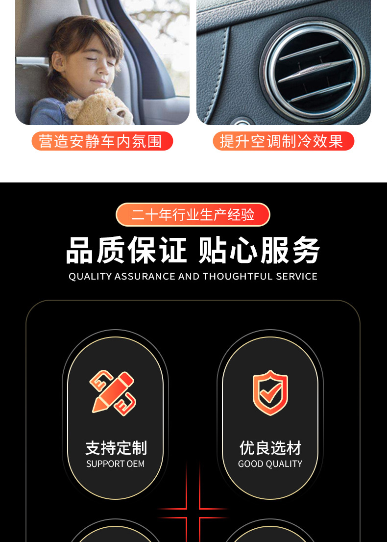 B-Type Car Door Frame Sealing Strip, Large D, Small D-Type Car Front and Rear Trunk Sealing Strip, Center Console Sealing Strip