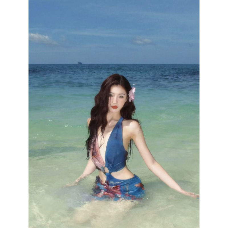 Hot Girl's Ultra-Low Waist-Revealing Chiffon Dress and Hip-Hugging Skirt Sexy Sanya Thailand Seaside Vacation Outfit Hot Girl's Ultra-Low Waist-Revealing Chiffon Dress and Hip-Hugging Skirt Sexy Sanya Thailand Seaside Vacation Outfit