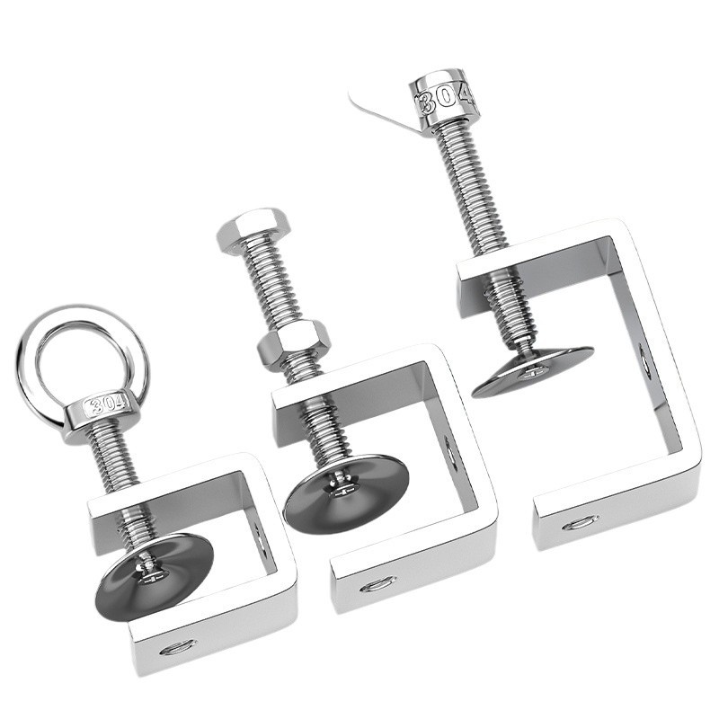 Abrazadera de tigre de acero inoxidable 304, abrazadera en forma de U, abrazadera cuadrada de tubería de acero, apertura de abrazadera de anillo de elevación de tornillo manual