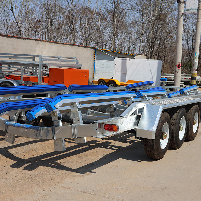 【恒欧机械】厂家供应 7吨船拖车 双轴船舶拖车 船用游艇拖车架子