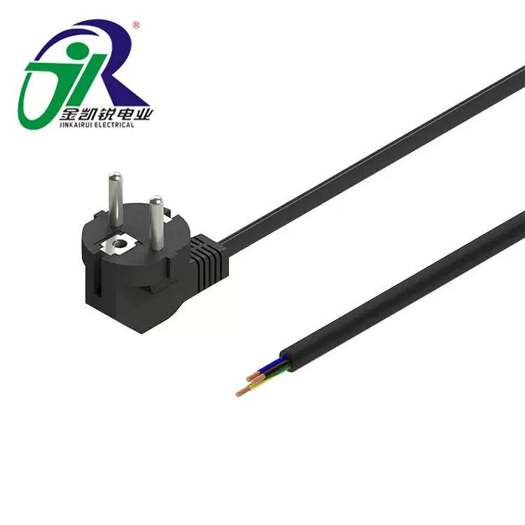 VDE认证欧规纯铜弯头电源线电饭煲水壶电脑三孔三芯欧规电源线