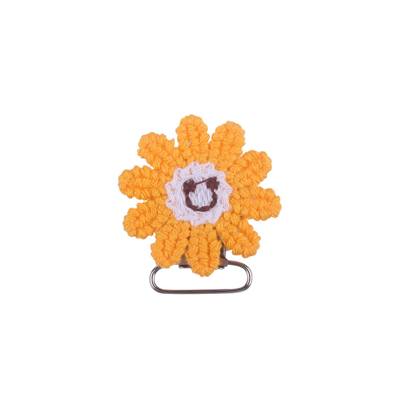 Suministros para bebés nuevo ganchillo DIY girasol chupete clip bebé girasol clip pezón anti-gota cadena Accesorios