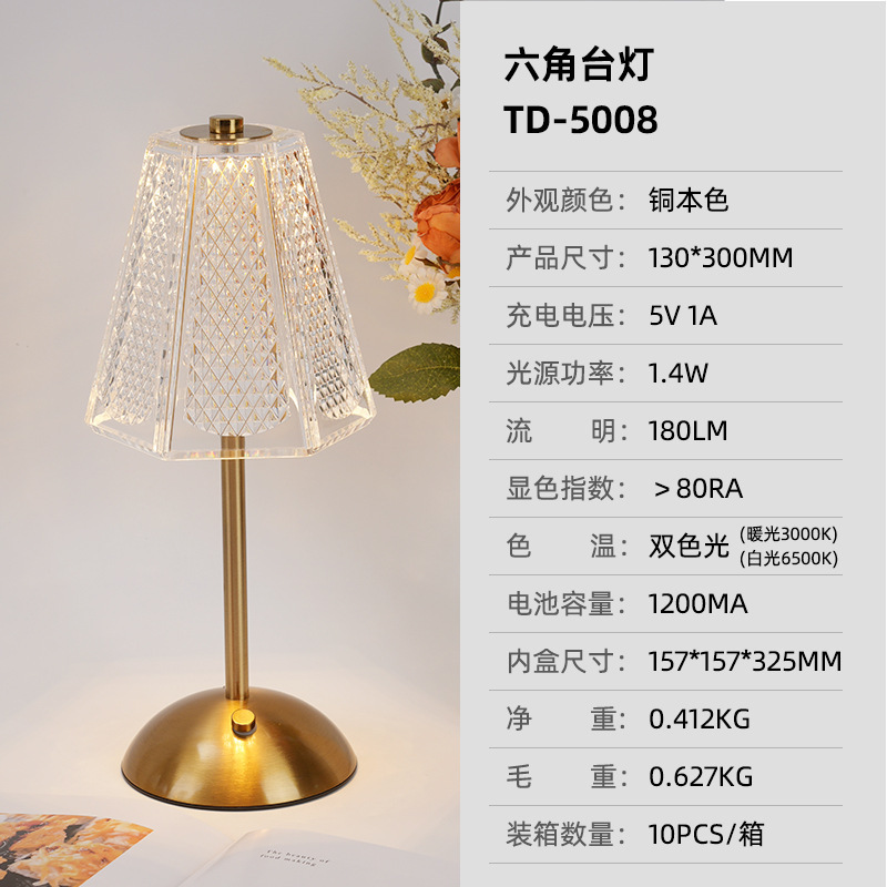 装飾テーブルランプクロスボーダーナイトライトテーブルランプレトロカフェ雰囲気ライトテーブルランプタッチUSB充電バーテーブルランプ|undefined
