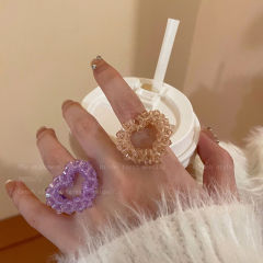 Sweet and Cool Double Mix! Love Butterfly Beaded Ring for Women, Fashion Personal Adjustable Finger Ring Design, Minority Index Ring