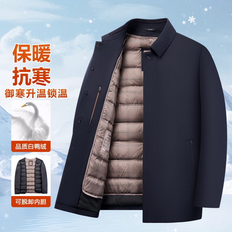 Navy blue-zl25999-removable duck down liner