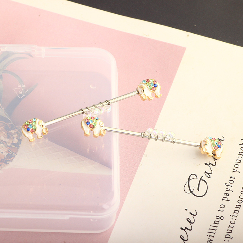 316L Titanium Steel Exaggerated Lady Ear Bone Nail Punk Wind Retro Long Earring detail image 21