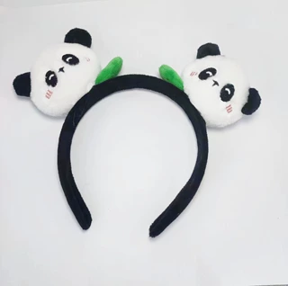 竹叶花花熊猫发箍女旅游拍照打卡头箍动物园儿童卡通街拍发卡花朵