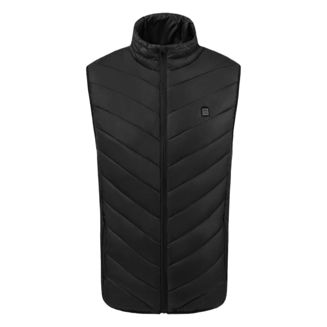 Cross-Border Popular Winter New Men's Stand-Up Collar Heating Vest Electric Heating Cotton Vest Intelligent Constant Temperature Heating Warm Cotton Clothing